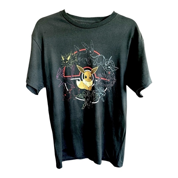 Pokémon Eevee Evolutions T-Shirt Black Size M – 100% Cotton - Picture 1 of 6